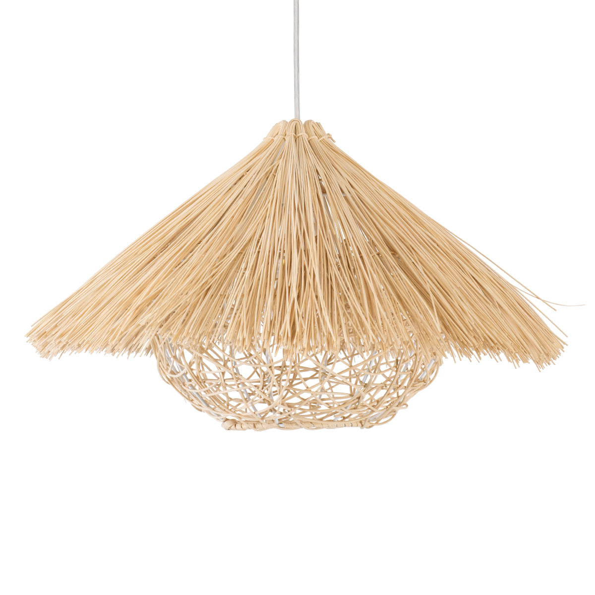 GLOBOSTAR® CHEOPE 01599 Boho Κρεμαστό Φωτιστικό Οροφής με Ντουί 1 x E27 AC 220-240V IP20 - Μπεζ - Μ45 x Π45 x Υ35cm - ledmania.gr