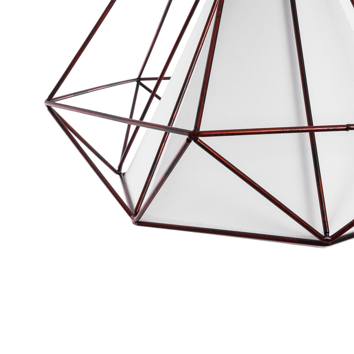 GLOBOSTAR® KAIRI 01623 Μοντέρνο Κρεμαστό Φωτιστικό Οροφής με Ντουί 1 x E27 AC 220-240V IP20 - Χάλκινο & Λευκό - Μ38 x Π38 x Y38cm - ledmania.gr