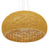 GloboStar® FIJI INCASS Vintage Κρεμαστό Φωτιστικό Οροφής Πολύφωτο 5 x E27 Μπέζ Rattan Φ60 x Υ29cm - ledmania.gr