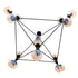 GloboStar® SENTINEL 01637 Μοντέρνο Φωτιστικό Οροφής Πλέγμα Πολύφωτο 15 x E27 IP20 Μαύρο Μέταλλο με μελί Γυαλί - Μ150 x Π150 x Υ115cm - ledmania.gr