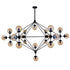 GloboStar® SENTINEL 01638 Μοντέρνο Φωτιστικό Οροφής Πλέγμα Πολύφωτο 21 x E27 IP20 Μαύρο Μέταλλο με μελί Γυαλί - Μ170 x Π170 x Υ136cm - ledmania.gr