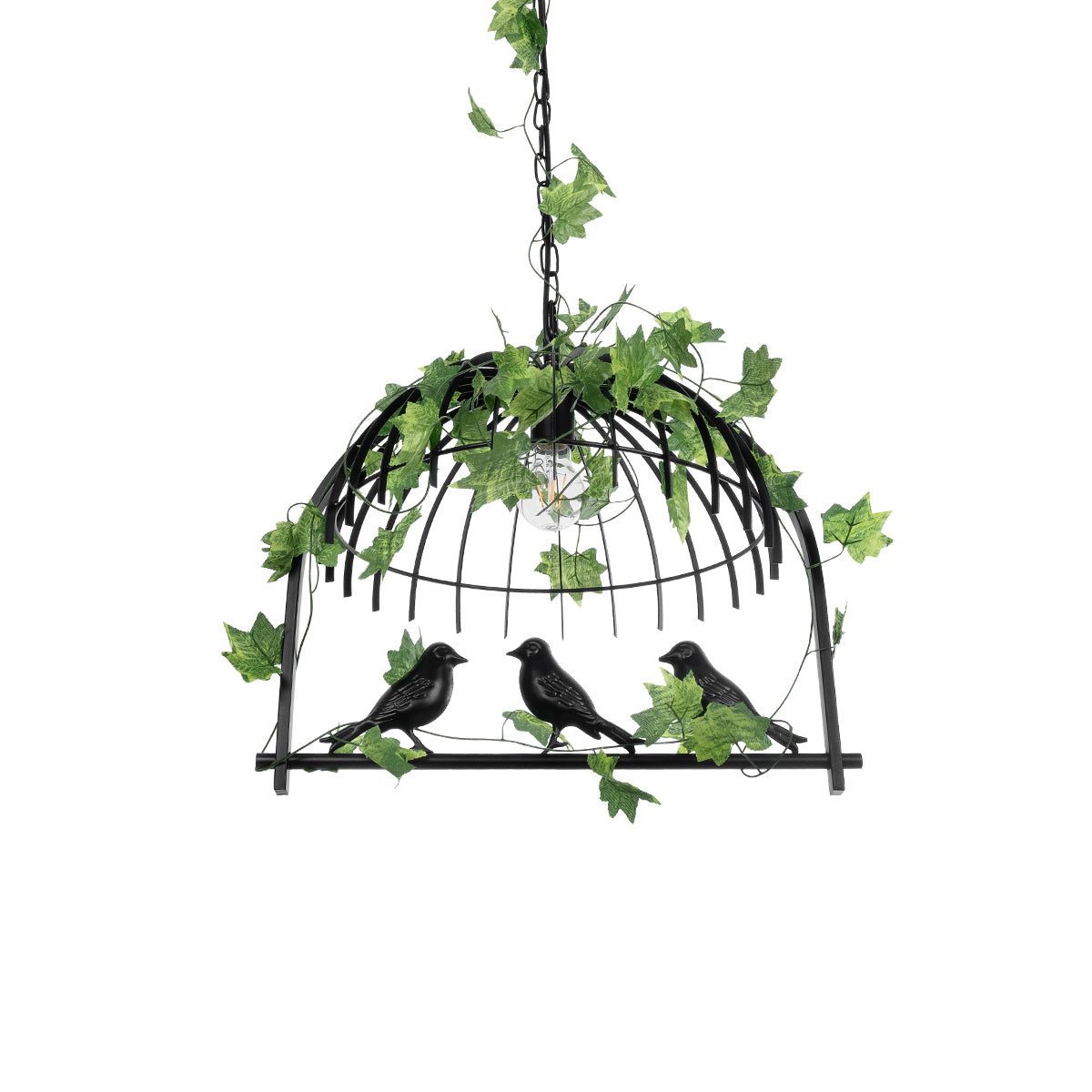 GLOBOSTAR® NEST 01640 Vintage Κρεμαστό Φωτιστικό Οροφής με Ντουί 1 x E27 AC 220-240V IP20 - Μαύρο & Πράσινο - Μ48 x Π38 x Υ40cm - ledmania.gr