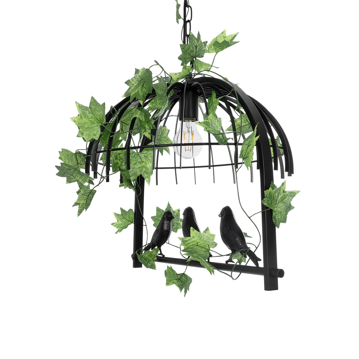 GLOBOSTAR® NEST 01640 Vintage Κρεμαστό Φωτιστικό Οροφής με Ντουί 1 x E27 AC 220-240V IP20 - Μαύρο & Πράσινο - Μ48 x Π38 x Υ40cm - ledmania.gr