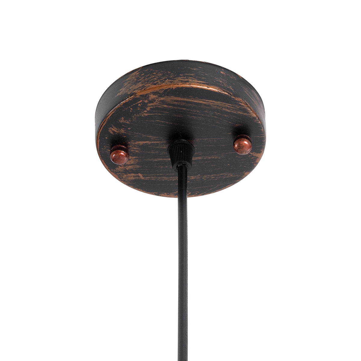 GloboStar® EARTH 01662 Vintage Industrial Κρεμαστό Φωτιστικό Οροφής Μονόφωτο 1 x E27 AC220-240V IP20 - Φ30 x Υ30cm - Καφέ Σκουριά Μεταλλικό Πλέγμα - ledmania.gr