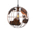 GloboStar® EARTH 01662 Vintage Industrial Κρεμαστό Φωτιστικό Οροφής Μονόφωτο 1 x E27 AC220-240V IP20 - Φ30 x Υ30cm - Καφέ Σκουριά Μεταλλικό Πλέγμα - ledmania.gr