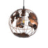 GloboStar® EARTH 01662 Vintage Industrial Κρεμαστό Φωτιστικό Οροφής Μονόφωτο 1 x E27 AC220-240V IP20 - Φ30 x Υ30cm - Καφέ Σκουριά Μεταλλικό Πλέγμα - ledmania.gr
