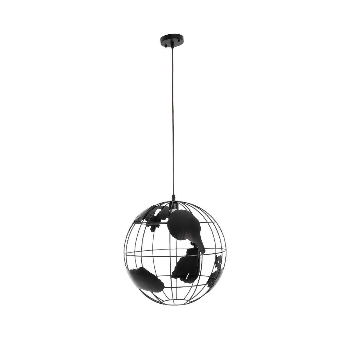 GLOBOSTAR® EARTH 01663 Vintage Κρεμαστό Φωτιστικό Οροφής με Ντουί 1 x E27 AC 220-240V IP20 - Μαύρο - Μ41 x Π41 x Υ41cm - ledmania.gr