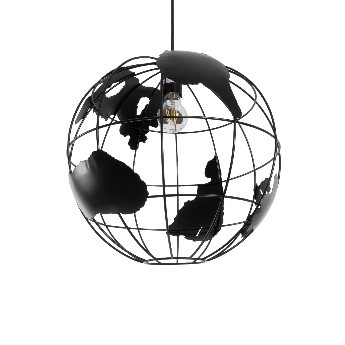 GLOBOSTAR® EARTH 01663 Vintage Κρεμαστό Φωτιστικό Οροφής με Ντουί 1 x E27 AC 220-240V IP20 - Μαύρο - Μ41 x Π41 x Υ41cm - ledmania.gr