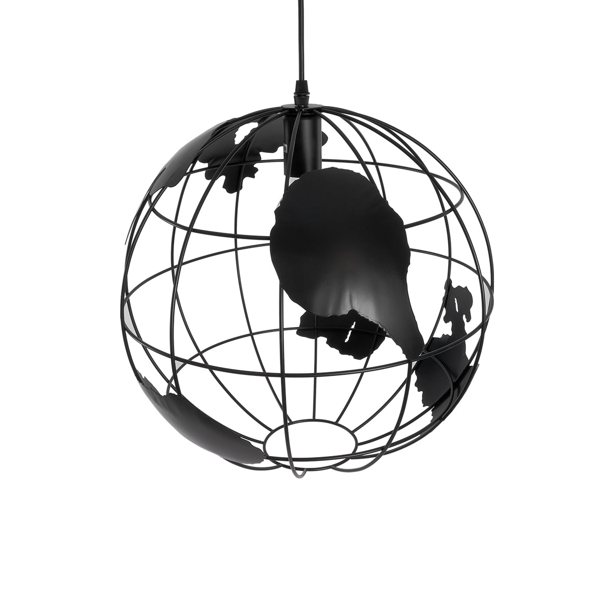 GLOBOSTAR® EARTH 01663 Vintage Κρεμαστό Φωτιστικό Οροφής με Ντουί 1 x E27 AC 220-240V IP20 - Μαύρο - Μ41 x Π41 x Υ41cm - ledmania.gr
