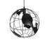 GLOBOSTAR® EARTH 01663 Vintage Κρεμαστό Φωτιστικό Οροφής με Ντουί 1 x E27 AC 220-240V IP20 - Μαύρο - Μ41 x Π41 x Υ41cm - ledmania.gr