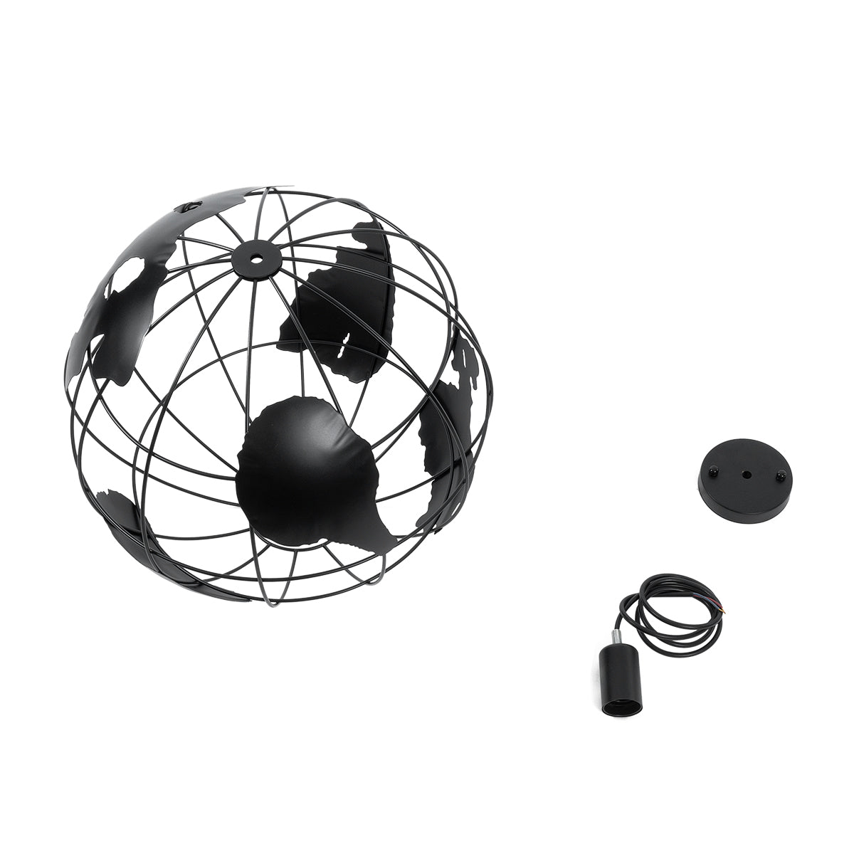 GLOBOSTAR® EARTH 01663 Vintage Κρεμαστό Φωτιστικό Οροφής με Ντουί 1 x E27 AC 220-240V IP20 - Μαύρο - Μ41 x Π41 x Υ41cm - ledmania.gr