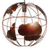 GloboStar® EARTH 01665 Vintage Industrial Κρεμαστό Φωτιστικό Οροφής Μονόφωτο 1 x E27 Καφέ Σκουριά Μεταλλικό Πλέγμα Φ40 x Υ40cm - ledmania.gr