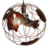 GloboStar® EARTH 01665 Vintage Industrial Κρεμαστό Φωτιστικό Οροφής Μονόφωτο 1 x E27 Καφέ Σκουριά Μεταλλικό Πλέγμα Φ40 x Υ40cm - ledmania.gr