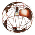 GloboStar® EARTH 01665 Vintage Industrial Κρεμαστό Φωτιστικό Οροφής Μονόφωτο 1 x E27 Καφέ Σκουριά Μεταλλικό Πλέγμα Φ40 x Υ40cm - ledmania.gr