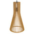 GloboStar® SCANDINAVIA 01700 Boho Κρεμαστό Φωτιστικό Πλέγμα Μονόφωτο 1 x E27 IP20 Μπεζ Ξύλο - Μ25 x Π25 x Y45cm - ledmania.gr