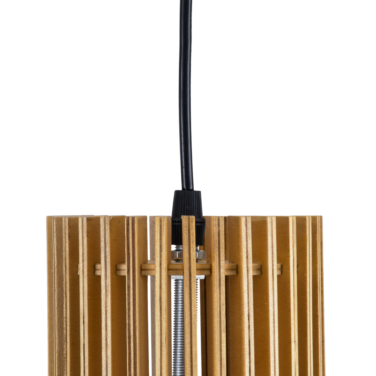 GloboStar® SCANDINAVIA 01700 Boho Κρεμαστό Φωτιστικό Πλέγμα Μονόφωτο 1 x E27 IP20 Μπεζ Ξύλο - Μ25 x Π25 x Y45cm - ledmania.gr