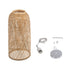 GloboStar® CALERO 01710 Boho Μοντέρνο Κρεμαστό Πλέγμα Μονόφωτο 1 x E27 IP20 Μπεζ Ξύλο - Μ25 x Π25 x Υ50cm - ledmania.gr