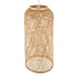 GloboStar® CALERO 01710 Boho Μοντέρνο Κρεμαστό Πλέγμα Μονόφωτο 1 x E27 IP20 Μπεζ Ξύλο - Μ25 x Π25 x Υ50cm - ledmania.gr