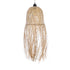 GloboStar® MANILA 01713 Boho Κρεμαστό Φωτιστικό Πλέγμα Μονόφωτο 1 x E27 IP20 Μπεζ Ξύλο - Μ25 x Π25 x Υ60cm - ledmania.gr