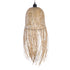 GloboStar® MANILA 01713 Boho Κρεμαστό Φωτιστικό Πλέγμα Μονόφωτο 1 x E27 IP20 Μπεζ Ξύλο - Μ25 x Π25 x Υ60cm - ledmania.gr