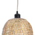 GloboStar® MANILA 01713 Boho Κρεμαστό Φωτιστικό Πλέγμα Μονόφωτο 1 x E27 IP20 Μπεζ Ξύλο - Μ25 x Π25 x Υ60cm - ledmania.gr