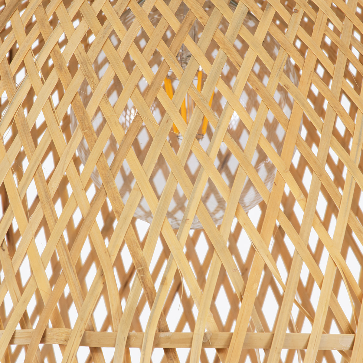 GloboStar® MANILA 01714 Boho Κρεμαστό Φωτιστικό Οροφής Μονόφωτο 1 x E27 Μπεζ Μπαμπού Καμπάνα Φ45 x Υ60cm - ledmania.gr