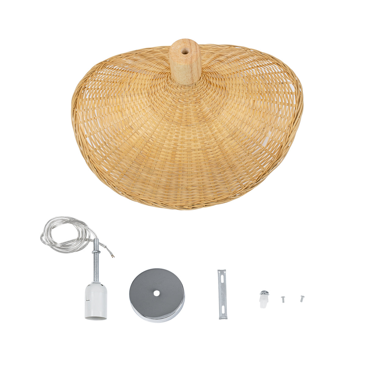 GLOBOSTAR® CUBA 01715 Boho Κρεμαστό Φωτιστικό Οροφής με Ντουί 1 x E27 AC 220-240V IP20 - Μπεζ - Μ33 x Π33 x Υ25cm - ledmania.gr