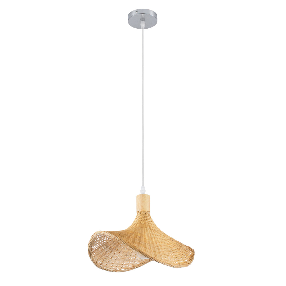 GLOBOSTAR® CUBA 01715 Boho Κρεμαστό Φωτιστικό Οροφής με Ντουί 1 x E27 AC 220-240V IP20 - Μπεζ - Μ33 x Π33 x Υ25cm - ledmania.gr
