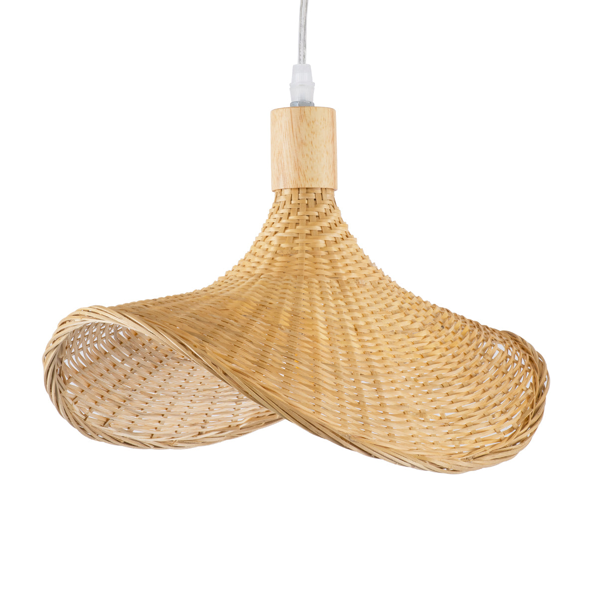 GLOBOSTAR® CUBA 01715 Boho Κρεμαστό Φωτιστικό Οροφής με Ντουί 1 x E27 AC 220-240V IP20 - Μπεζ - Μ33 x Π33 x Υ25cm - ledmania.gr