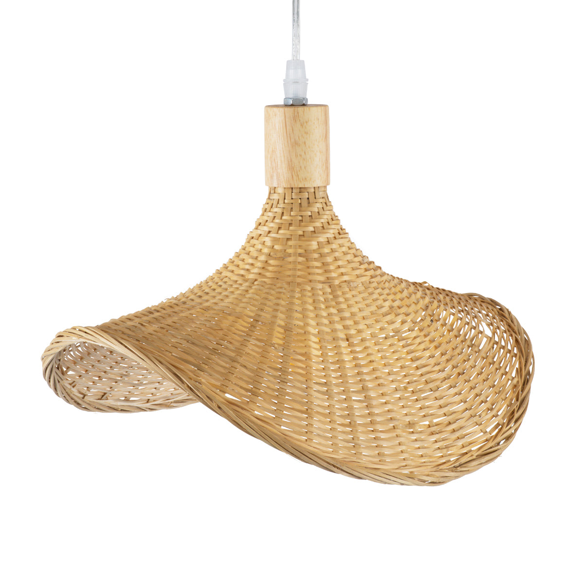 GLOBOSTAR® CUBA 01715 Boho Κρεμαστό Φωτιστικό Οροφής με Ντουί 1 x E27 AC 220-240V IP20 - Μπεζ - Μ33 x Π33 x Υ25cm - ledmania.gr