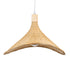 GloboStar® CUBA 01717 Boho Κρεμαστό Φωτιστικό Ανάρτηση Μονόφωτο 1 x E27 IP20 Μπεζ Ξύλο - Μ43 x Π43 x Y30cm - ledmania.gr