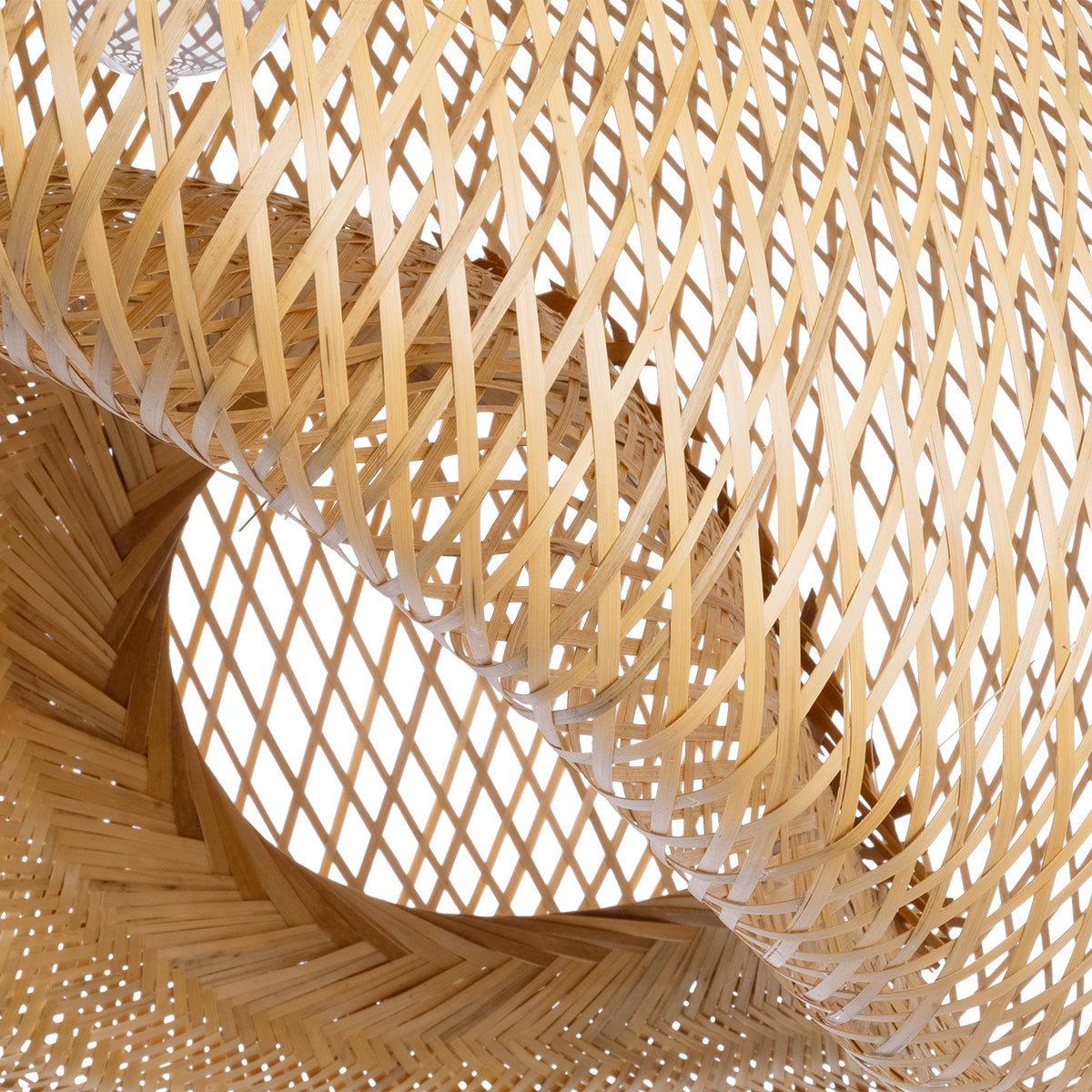 GloboStar® CARIBBEAN 01724 Boho Κρεμαστό Φωτιστικό Ανάρτηση Μονόφωτο 1 x E27 IP20 Μπεζ Ξύλο - Μ60 x Π60 x Υ38cm - ledmania.gr