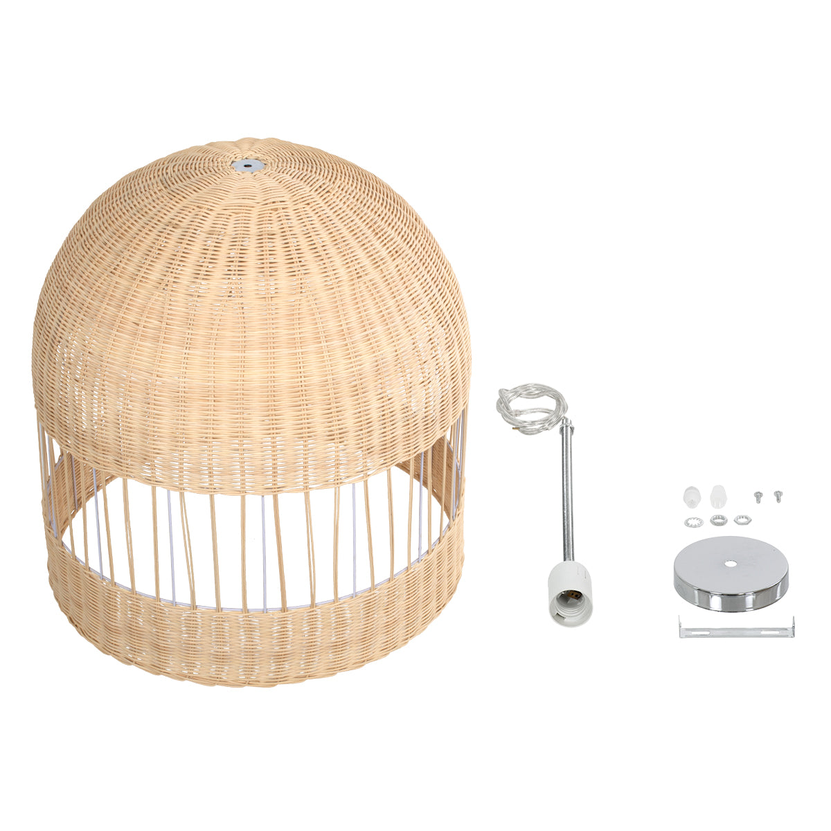 GLOBOSTAR® LUCIA 01726 Boho Κρεμαστό Φωτιστικό Οροφής με Ντουί 1 x E27 AC 220-240V IP20 - Μπεζ - Μ60 x Π60 x Y60cm - ledmania.gr