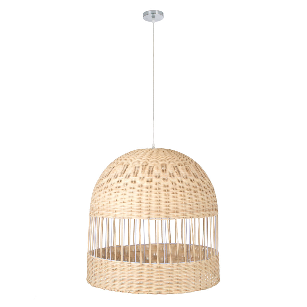 GLOBOSTAR® LUCIA 01726 Boho Κρεμαστό Φωτιστικό Οροφής με Ντουί 1 x E27 AC 220-240V IP20 - Μπεζ - Μ60 x Π60 x Y60cm - ledmania.gr