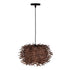 GloboStar® MINORCA 01732 Boho Κρεμαστό Φωτιστικό Ανάρτηση Μονόφωτο 1 x E27 IP20 Καφέ Ξύλο - Μ30 x Π30 x Y18cm - ledmania.gr