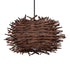 GloboStar® MINORCA 01732 Boho Κρεμαστό Φωτιστικό Ανάρτηση Μονόφωτο 1 x E27 IP20 Καφέ Ξύλο - Μ30 x Π30 x Y18cm - ledmania.gr