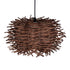 GloboStar® MINORCA 01732 Boho Κρεμαστό Φωτιστικό Ανάρτηση Μονόφωτο 1 x E27 IP20 Καφέ Ξύλο - Μ30 x Π30 x Y18cm - ledmania.gr