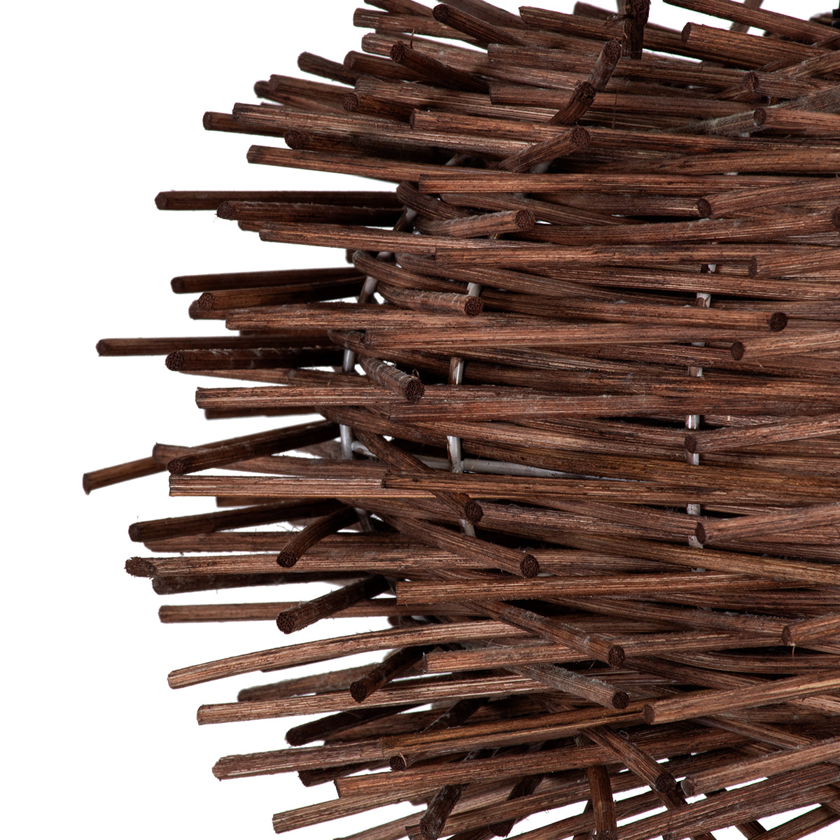 GloboStar® MINORCA 01732 Boho Κρεμαστό Φωτιστικό Ανάρτηση Μονόφωτο 1 x E27 IP20 Καφέ Ξύλο - Μ30 x Π30 x Y18cm - ledmania.gr