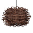 GloboStar® MINORCA 01733 Boho Κρεμαστό Φωτιστικό Ανάρτηση Μονόφωτο 1 x E27 IP20 Καφέ Ξύλο - Μ35 x Π35 x Y23cm - ledmania.gr