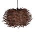 GloboStar® MINORCA 01733 Boho Κρεμαστό Φωτιστικό Ανάρτηση Μονόφωτο 1 x E27 IP20 Καφέ Ξύλο - Μ35 x Π35 x Y23cm - ledmania.gr