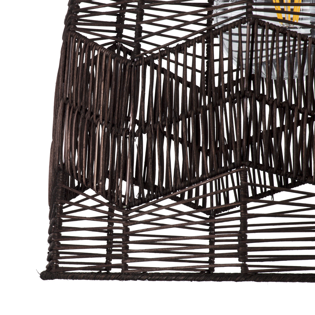 GloboStar® ALOHA 01752 Boho Κρεμαστό Φωτιστικό Καμπάνα Μονόφωτο 1 x E27 IP20 Καφέ Σχοινί - Μ43 x Π43 x Y46cm - ledmania.gr