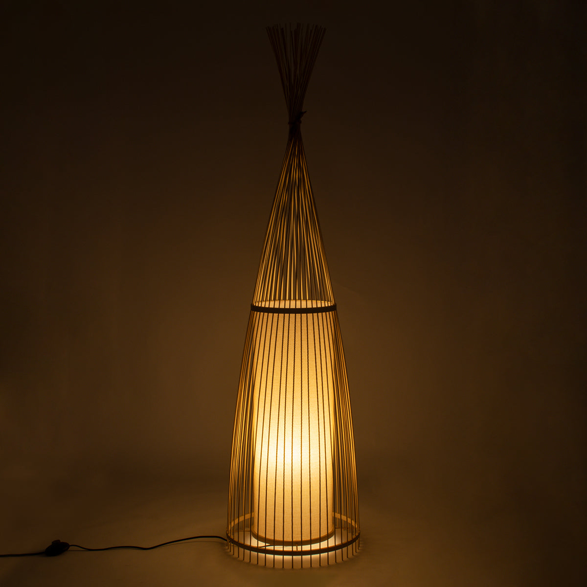 GLOBOSTAR® AZORES 01755 Boho Επιδαπέδιο Φωτιστικό με Ντουί 1 x E27 AC 220-240V IP20 - Μπεζ - Μ40 x Π40 x Υ150cm - ledmania.gr