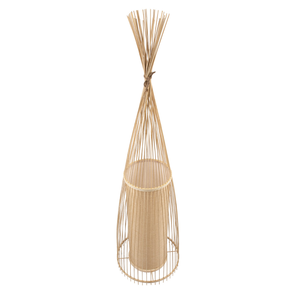 GLOBOSTAR® AZORES 01755 Boho Επιδαπέδιο Φωτιστικό με Ντουί 1 x E27 AC 220-240V IP20 - Μπεζ - Μ40 x Π40 x Υ150cm - ledmania.gr