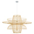 GloboStar® BALI 01758 Boho Κρεμαστό Φωτιστικό Οροφής Μονόφωτο 1 x E27 Μπεζ Ξύλινο Μπαμπού Πλέγμα Φ100 x Y60cm - ledmania.gr