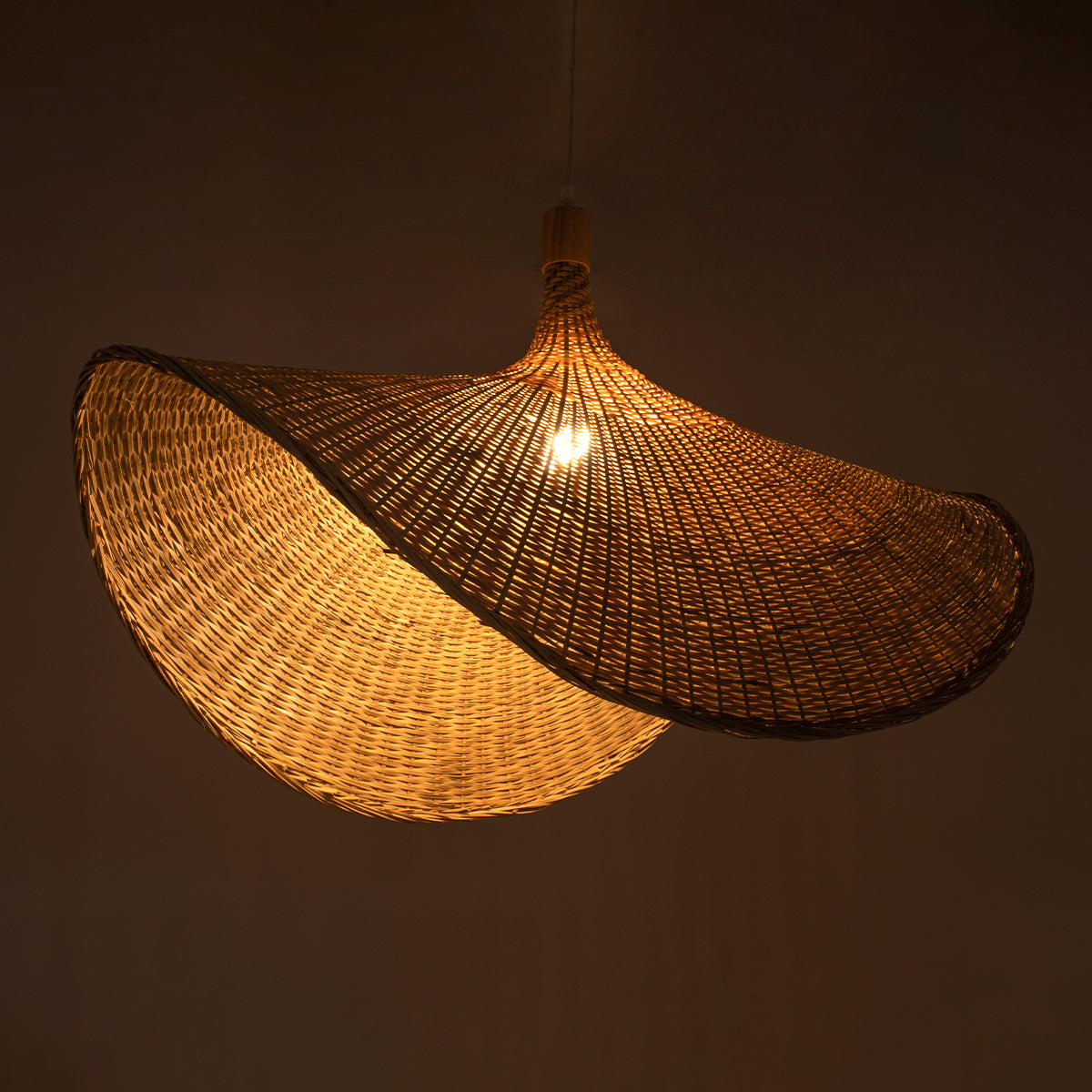 GLOBOSTAR® CUBA 01767 Boho Κρεμαστό Φωτιστικό Οροφής με Ντουί 1 x E27 AC 220-240V IP20 - Μπεζ - Μ80 x Π80 x Υ49cm - ledmania.gr