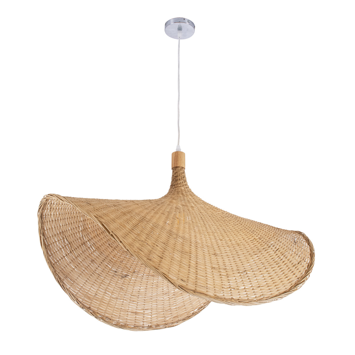 GLOBOSTAR® CUBA 01767 Boho Κρεμαστό Φωτιστικό Οροφής με Ντουί 1 x E27 AC 220-240V IP20 - Μπεζ - Μ80 x Π80 x Υ49cm - ledmania.gr