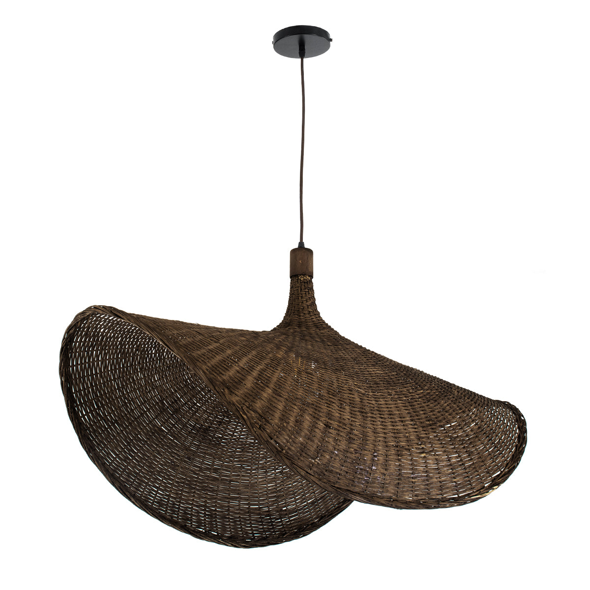 GLOBOSTAR® CUBA 01768 Boho Κρεμαστό Φωτιστικό Οροφής με Ντουί 1 x E27 AC 220-240V IP20 - Καφέ - Μ80 x Π80 x Υ49cm - ledmania.gr