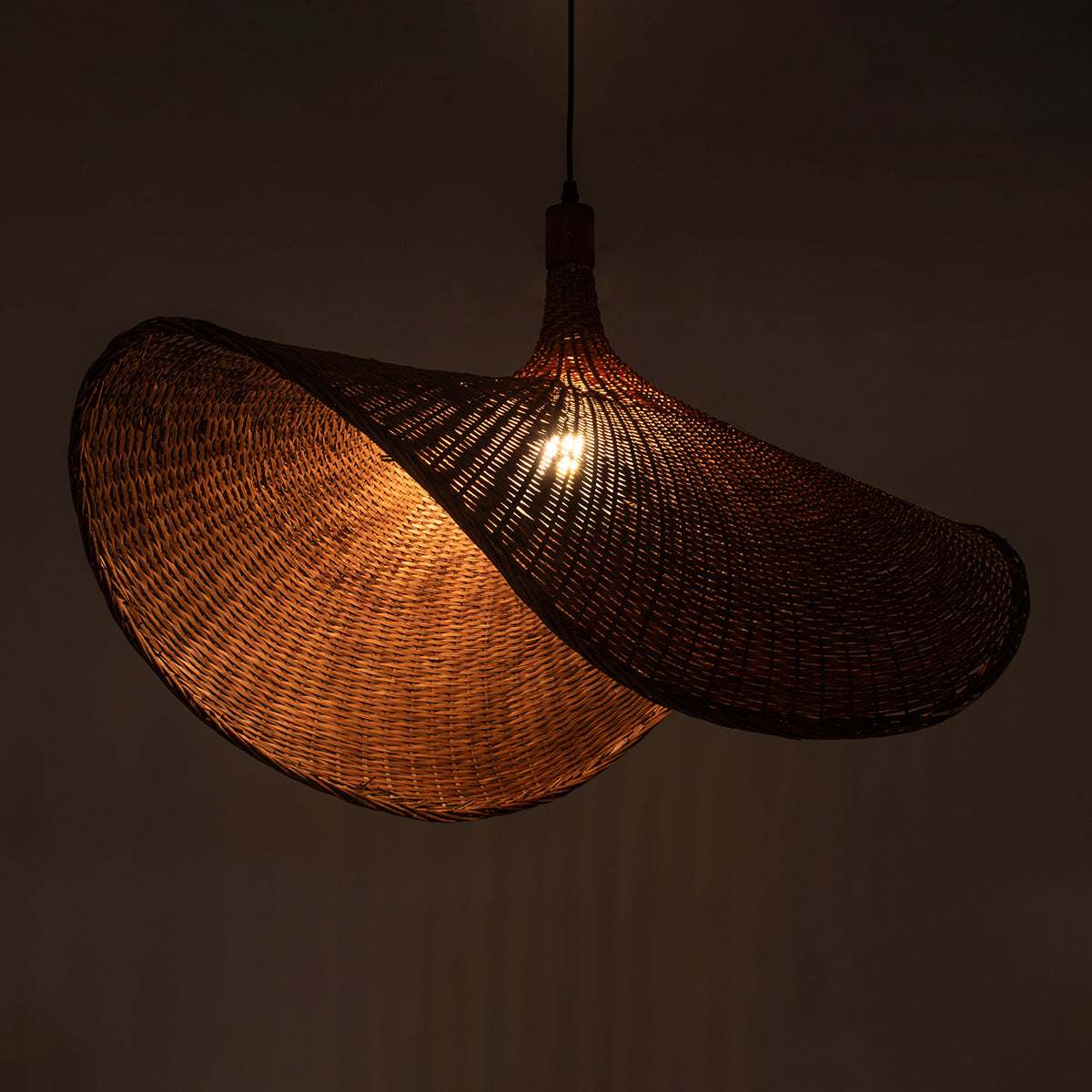 GLOBOSTAR® CUBA 01768 Boho Κρεμαστό Φωτιστικό Οροφής με Ντουί 1 x E27 AC 220-240V IP20 - Καφέ - Μ80 x Π80 x Υ49cm - ledmania.gr