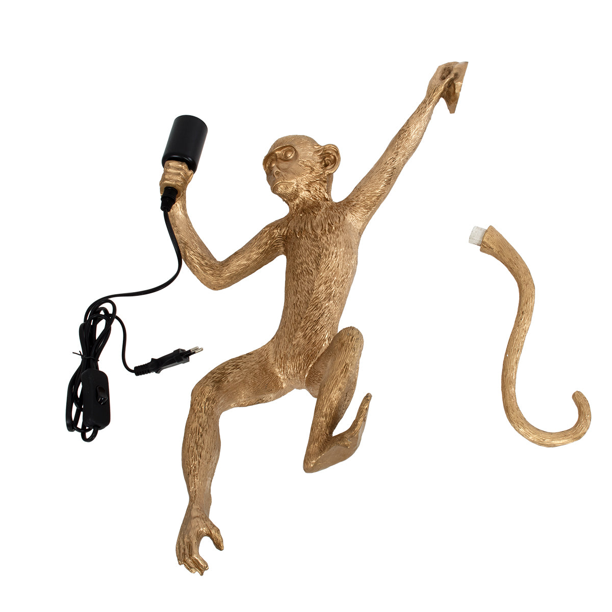 GLOBOSTAR® APES 01806 Μοντέρνο Φωτιστικό Τοίχου - Απλίκα με Ντουί 1 x E27 AC 220-240V IP20 - Χρυσό & Μαύρο - Μ34 x Π31 x Υ61cm - ledmania.gr