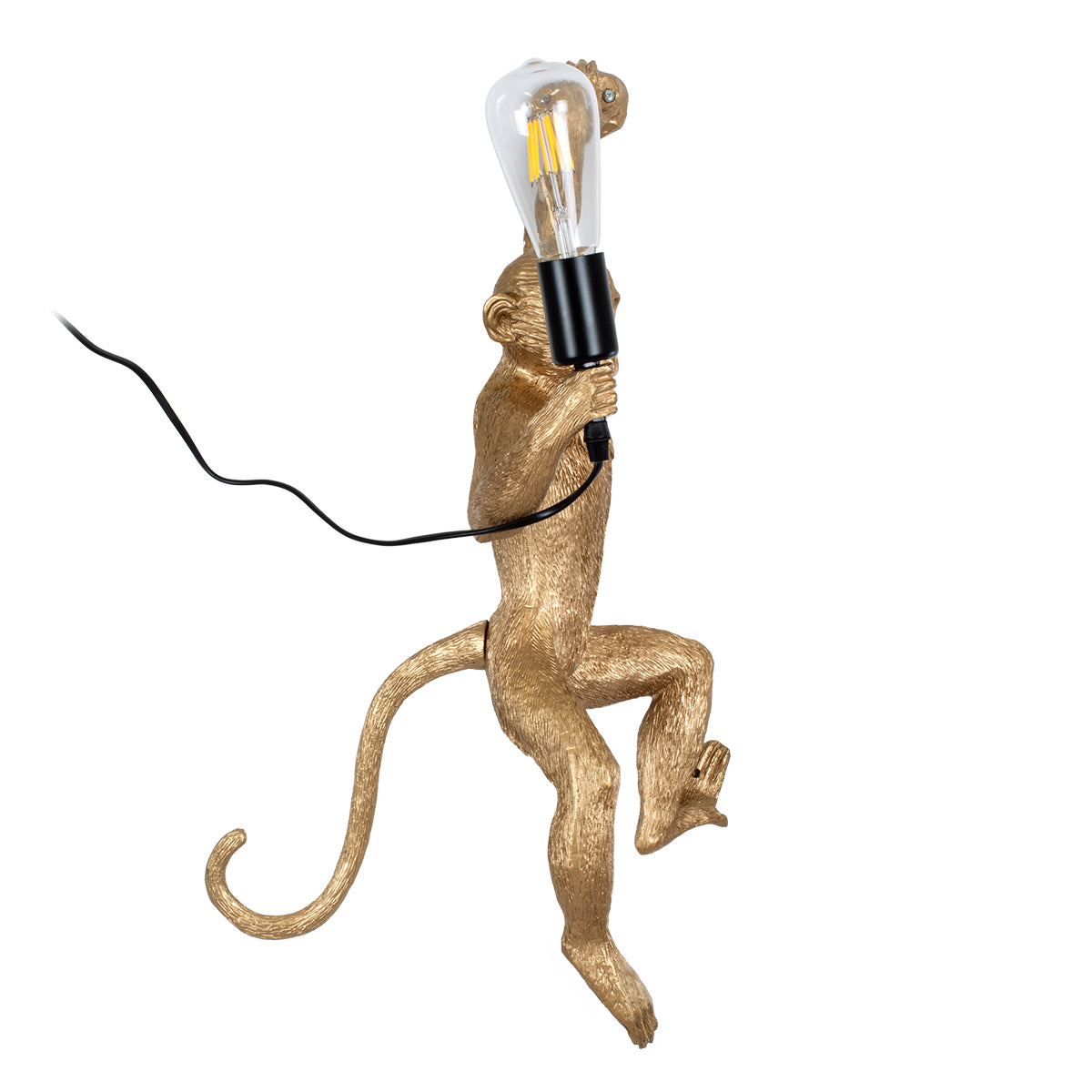 GLOBOSTAR® APES 01806 Μοντέρνο Φωτιστικό Τοίχου - Απλίκα με Ντουί 1 x E27 AC 220-240V IP20 - Χρυσό & Μαύρο - Μ34 x Π31 x Υ61cm - ledmania.gr